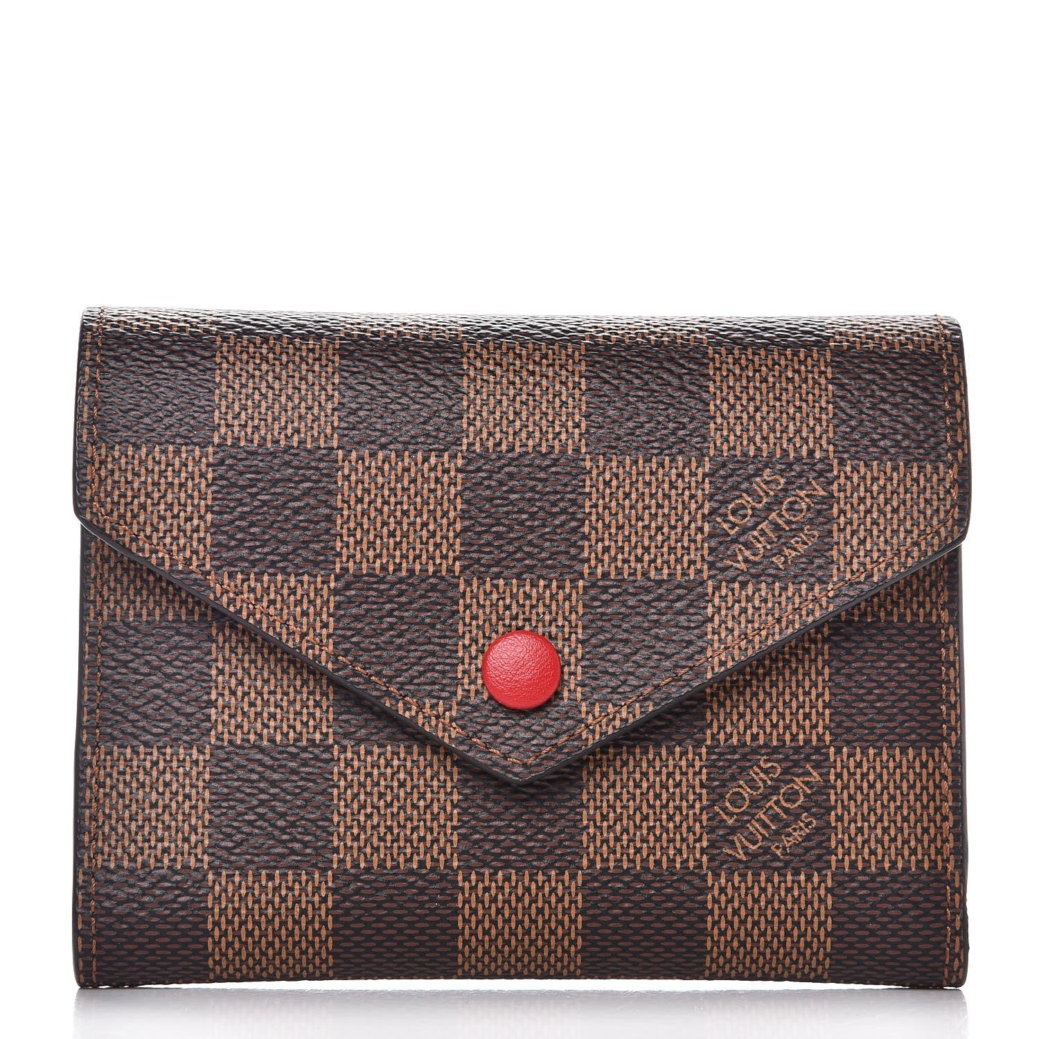 Louis Vuitton Damier Ebene Victorine Wallet Red 1 of 8