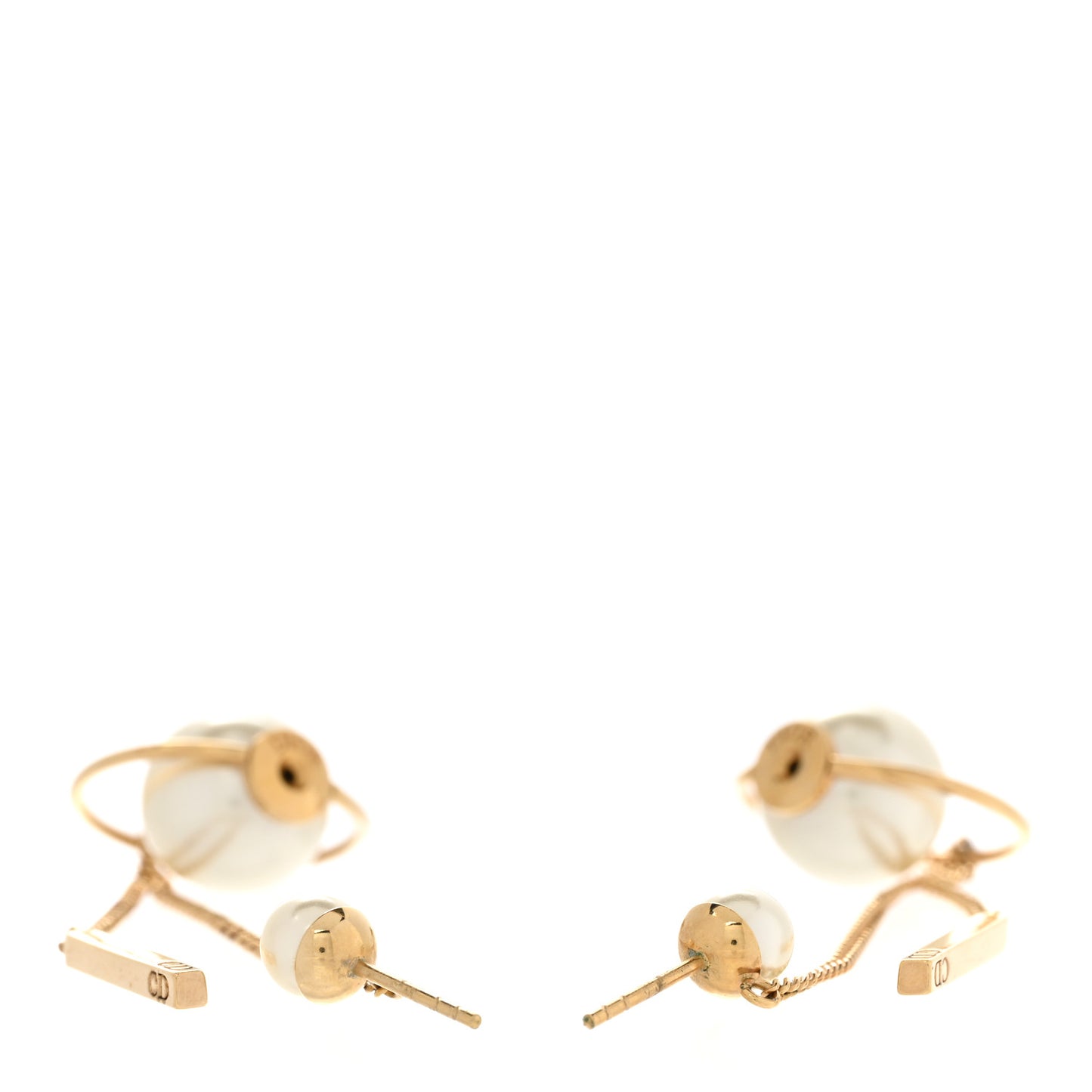 Pearl Tribales Dangle Chain Earrings Gold