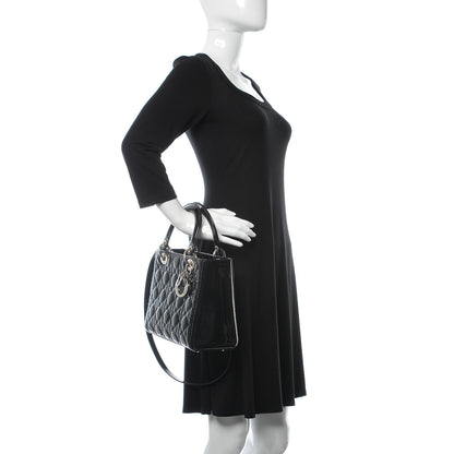Christian Dior Patent Cannage Medium Lady Dior Black 3 of 12