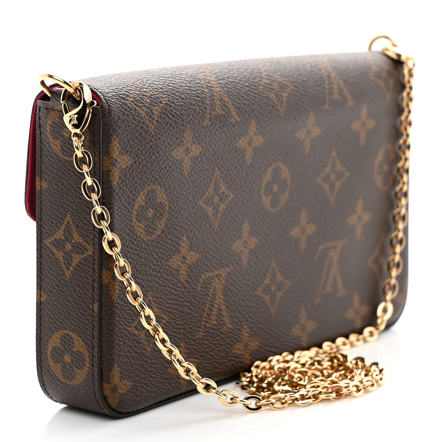 Louis Vuitton Monogram Pochette Felicie Chain Wallet Fuchsia 4 of 10