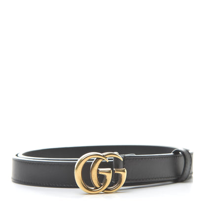 Gucci Calfskin Double G 20mm Belt 80 32 Black 1 of 6