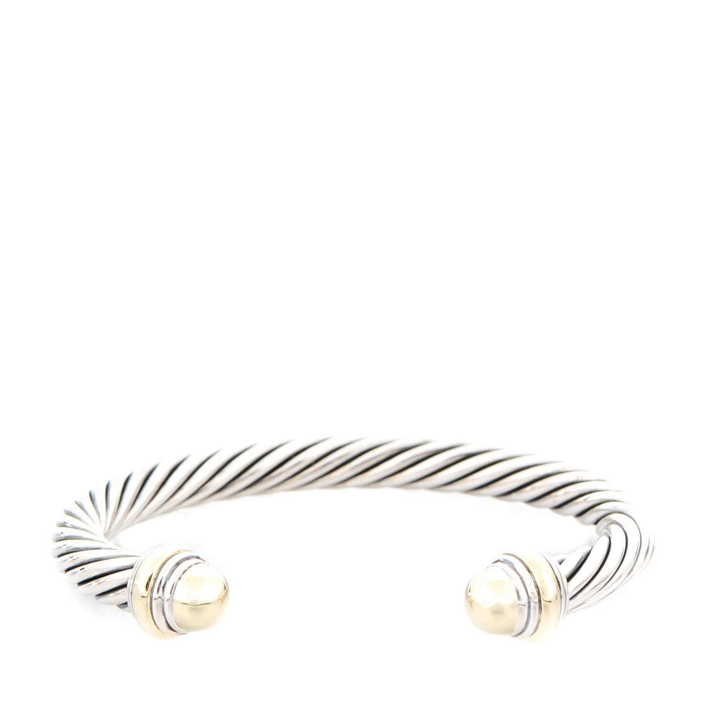 Sterling Silver 14K Yellow Gold 7mm Cable Classics Bracelet
