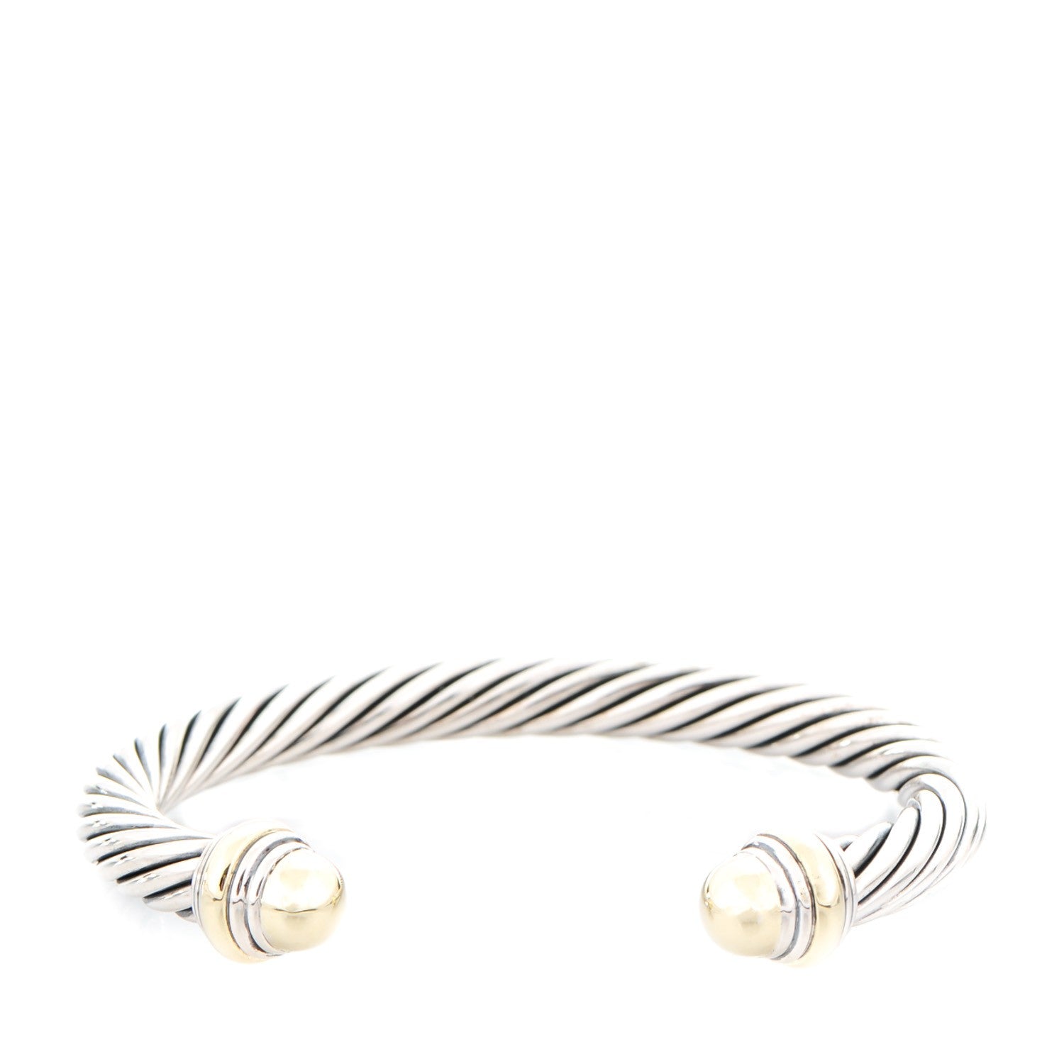 David Yurman Sterling Silver 14K Yellow Gold 7mm Cable Classics Bracelet 1 of 5