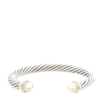 David Yurman Sterling Silver 14K Yellow Gold 7mm Cable Classics Bracelet 1 of 5