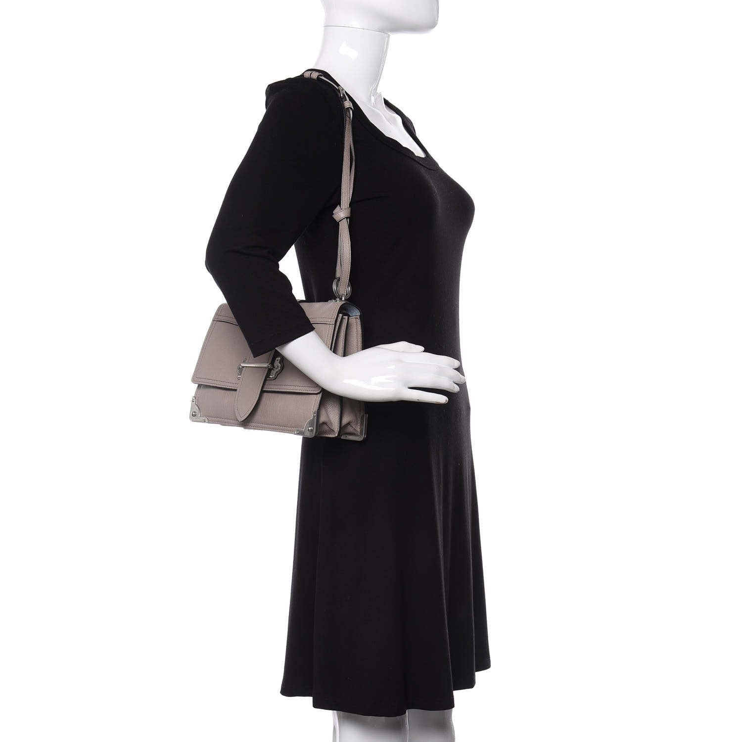 Prada Glace Calfskin Large Soft Cahier Bag Argilla 2 of 9