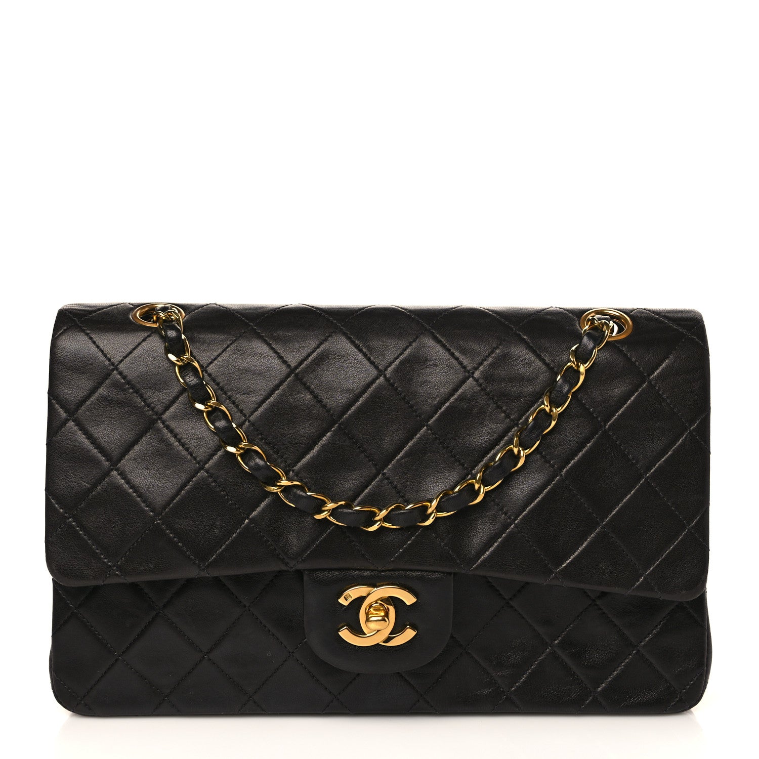 Chanel Lambskin Quilted Medium Double Flap Black 1 of 9