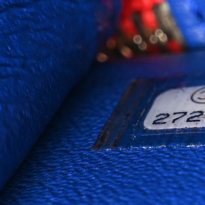 Chanel Caviar Quilted Small CC Filigree Vanity Case Blue White Red 7 of 11