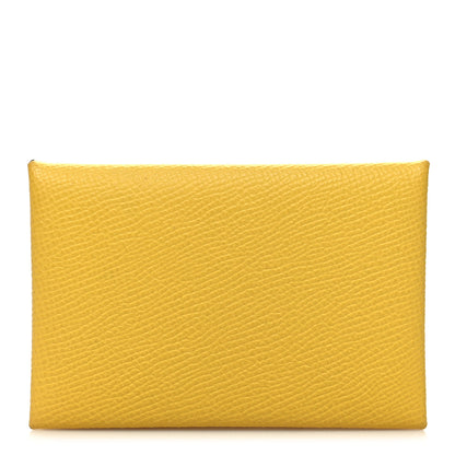 Hermes Epsom Calvi Duo Card Case Jaune De Naples 1 of 11