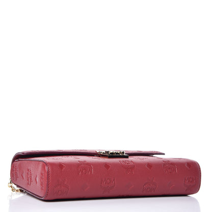 MCM Calfskin Ottomar Monogram Medium Millie Crossbody Bag Ruby Red 4 of 8