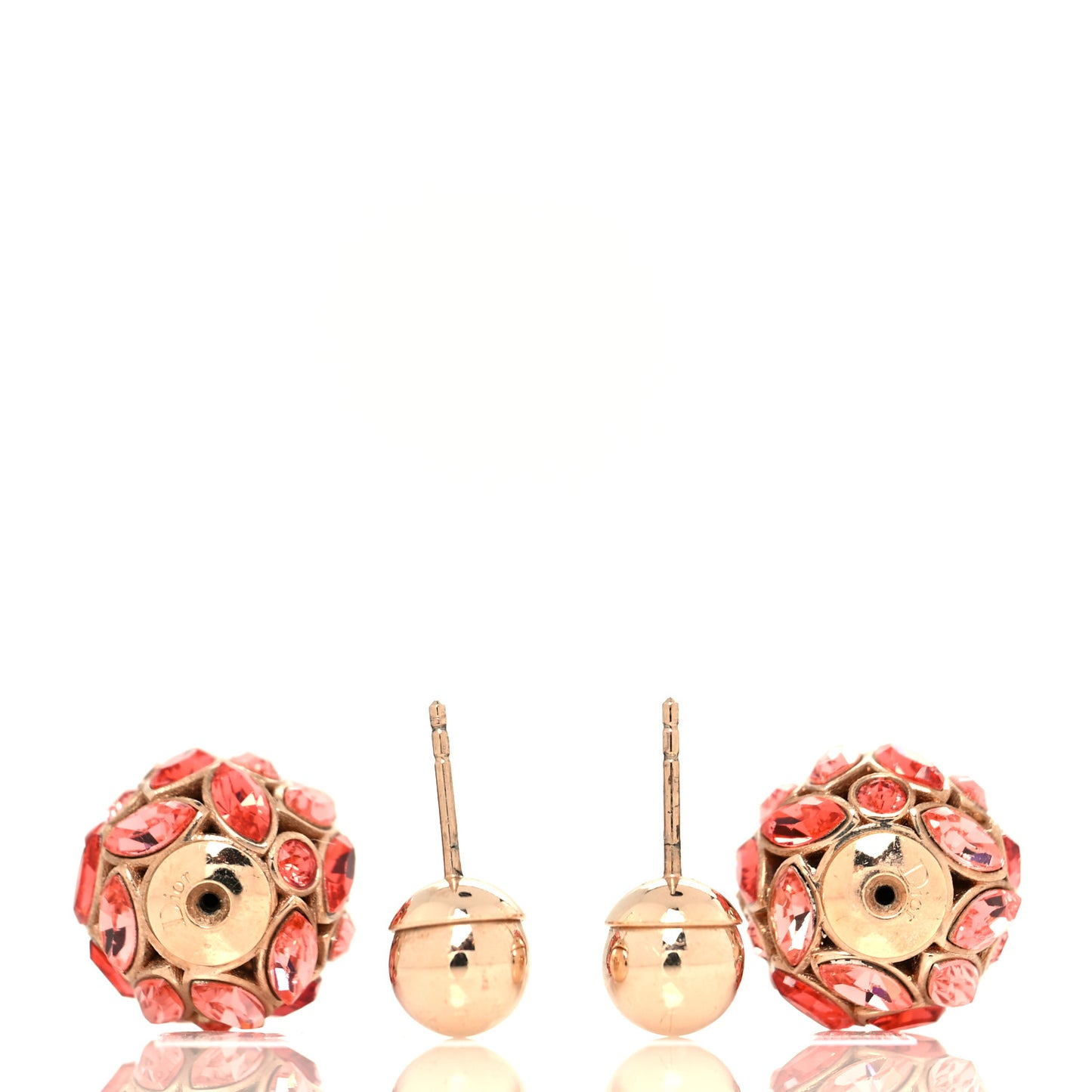 Metal Crystal Mise En Dior Tribal Earrings Pink