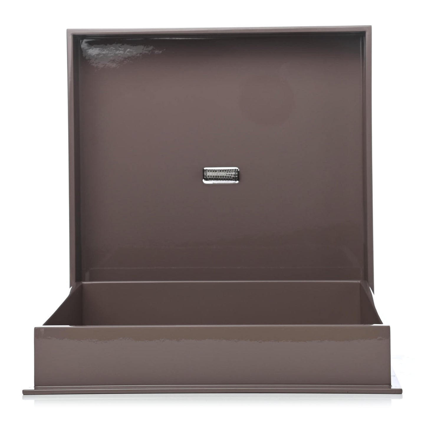 Lacquered Wood Boitakare Scarf Box Palladium Taupe