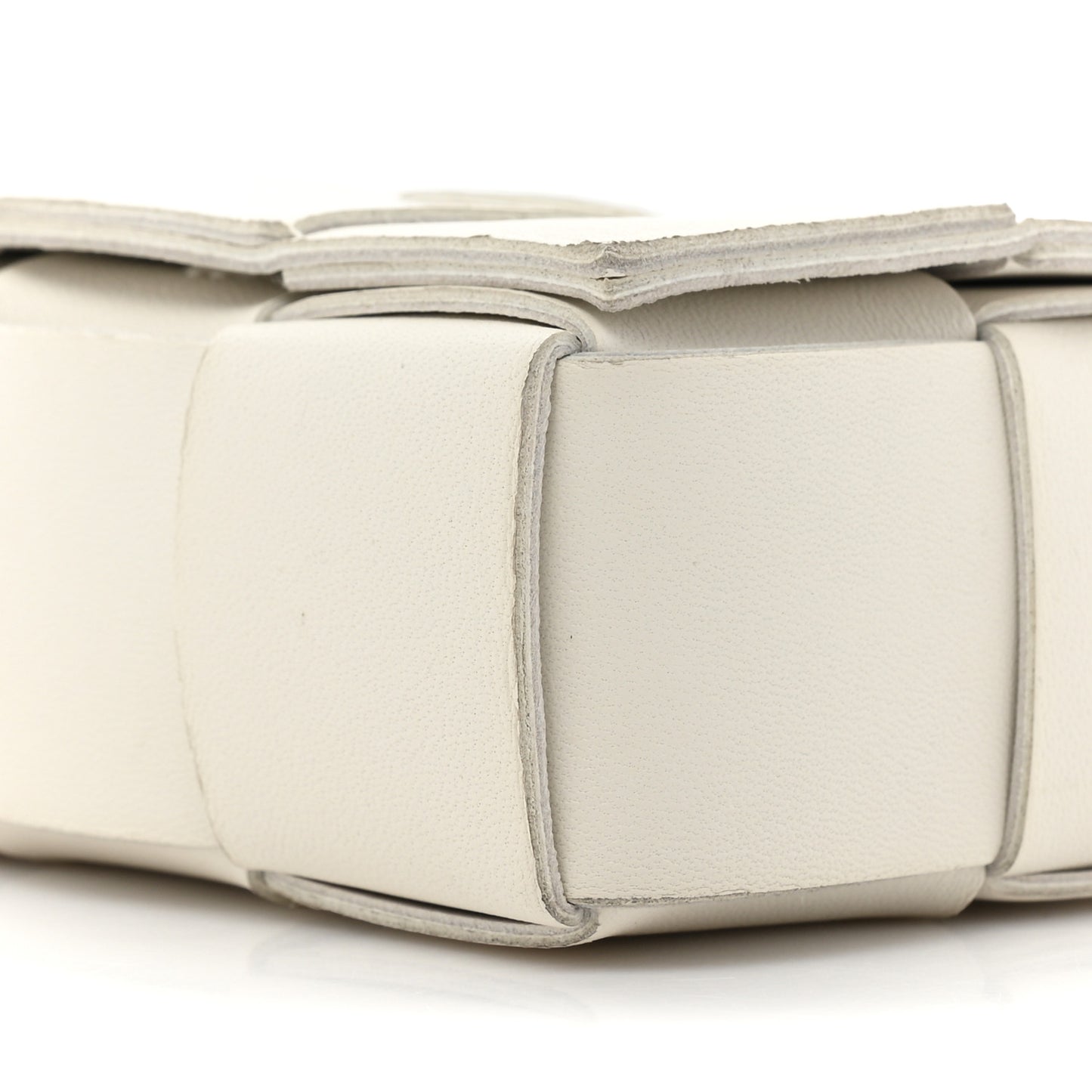 Lambskin Maxi Intrecciato Extra Mini Cassette Crossbody Bag White