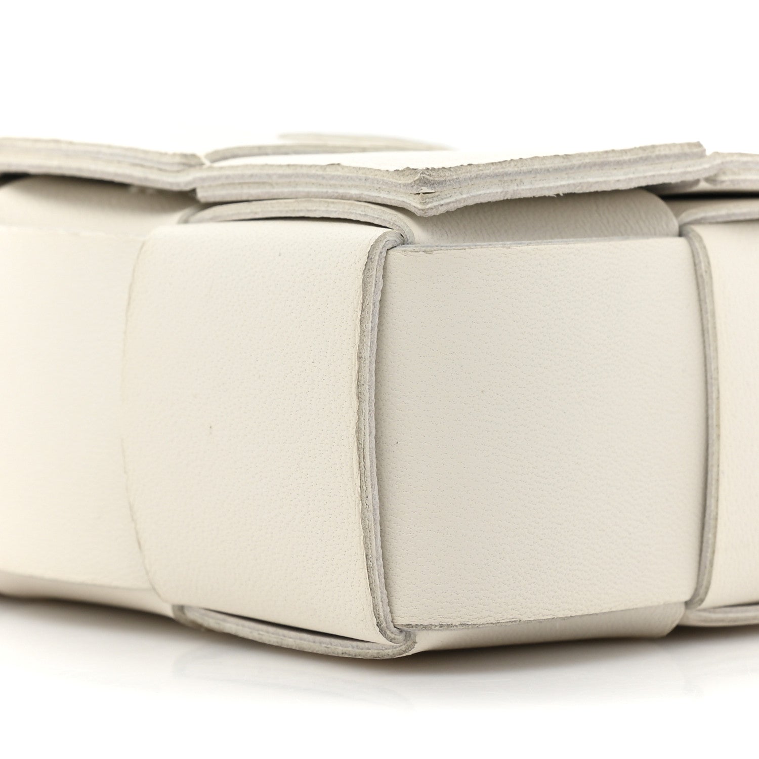 Bottega Veneta Lambskin Maxi Intrecciato Extra Mini Cassette Crossbody Bag White 7 of 12