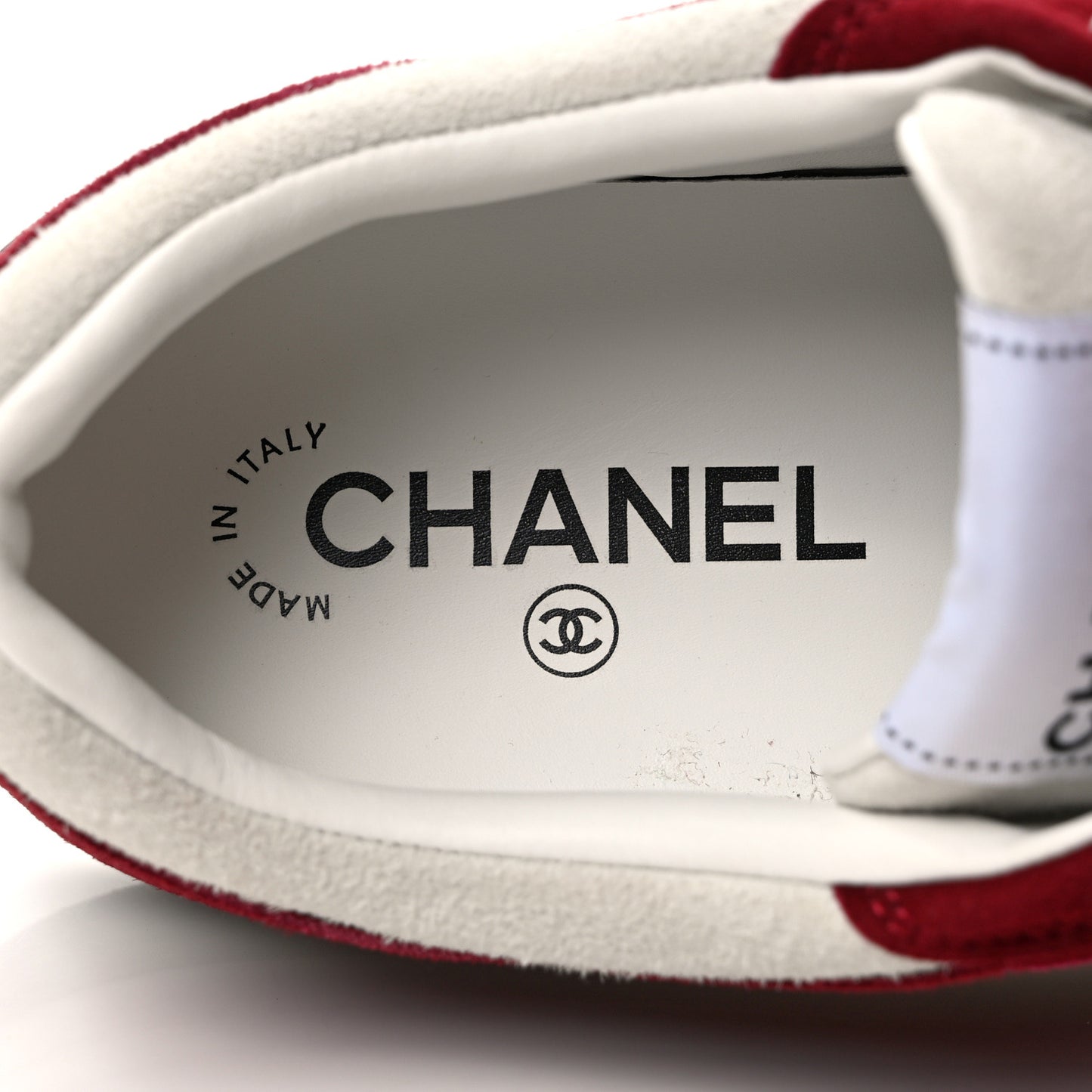 Suede Kidskin Womens CC Sneakers 39.5 Burgundy White