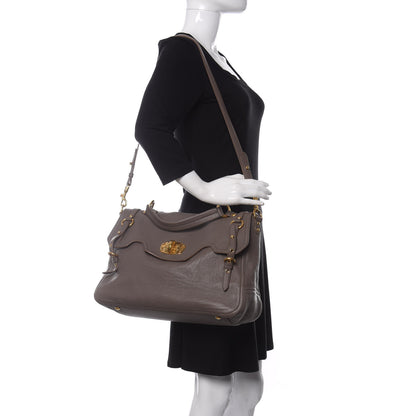 Miu Miu Cervo Front Buckle Satchel Taupe 2 of 15
