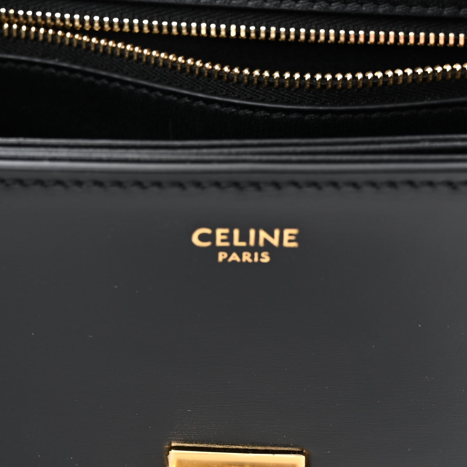 Celine Shiny Calfskin Teen Triomphe Black 6 of 9