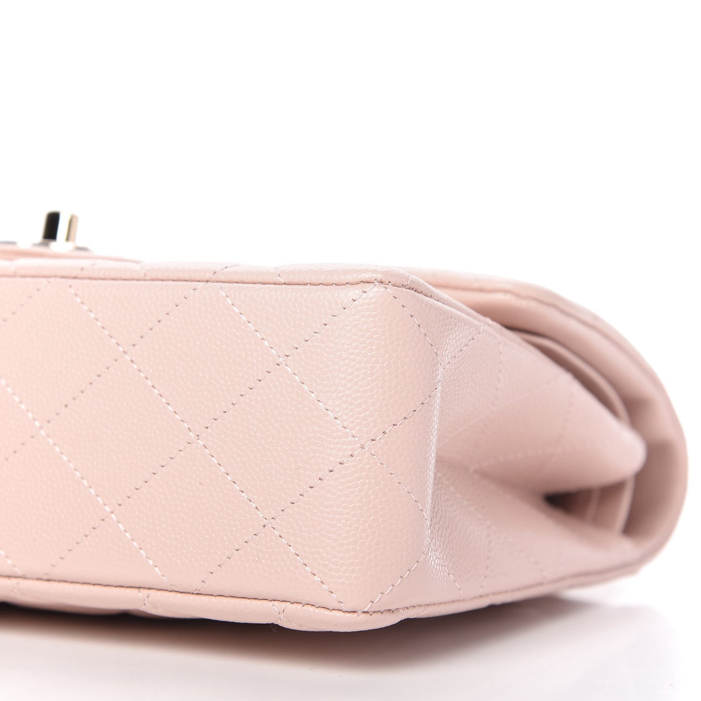 Caviar Quilted Small Double Flap Light Pink