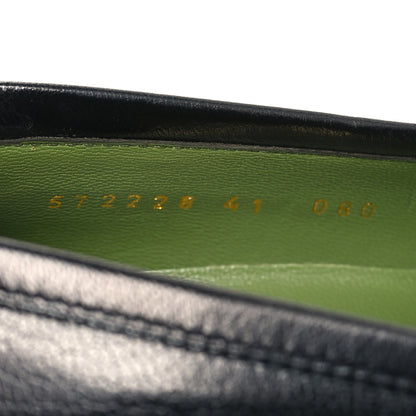 Gucci Goatskin Houdan Mid Heel Platform Loafers 41 Black 6 of 8