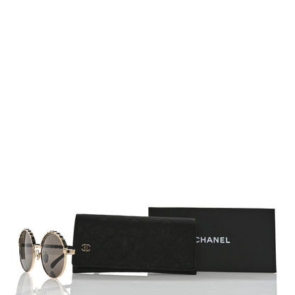 Chanel Metal Calfskin Round Chain Sunglasses 4265-Q Black 9 of 9