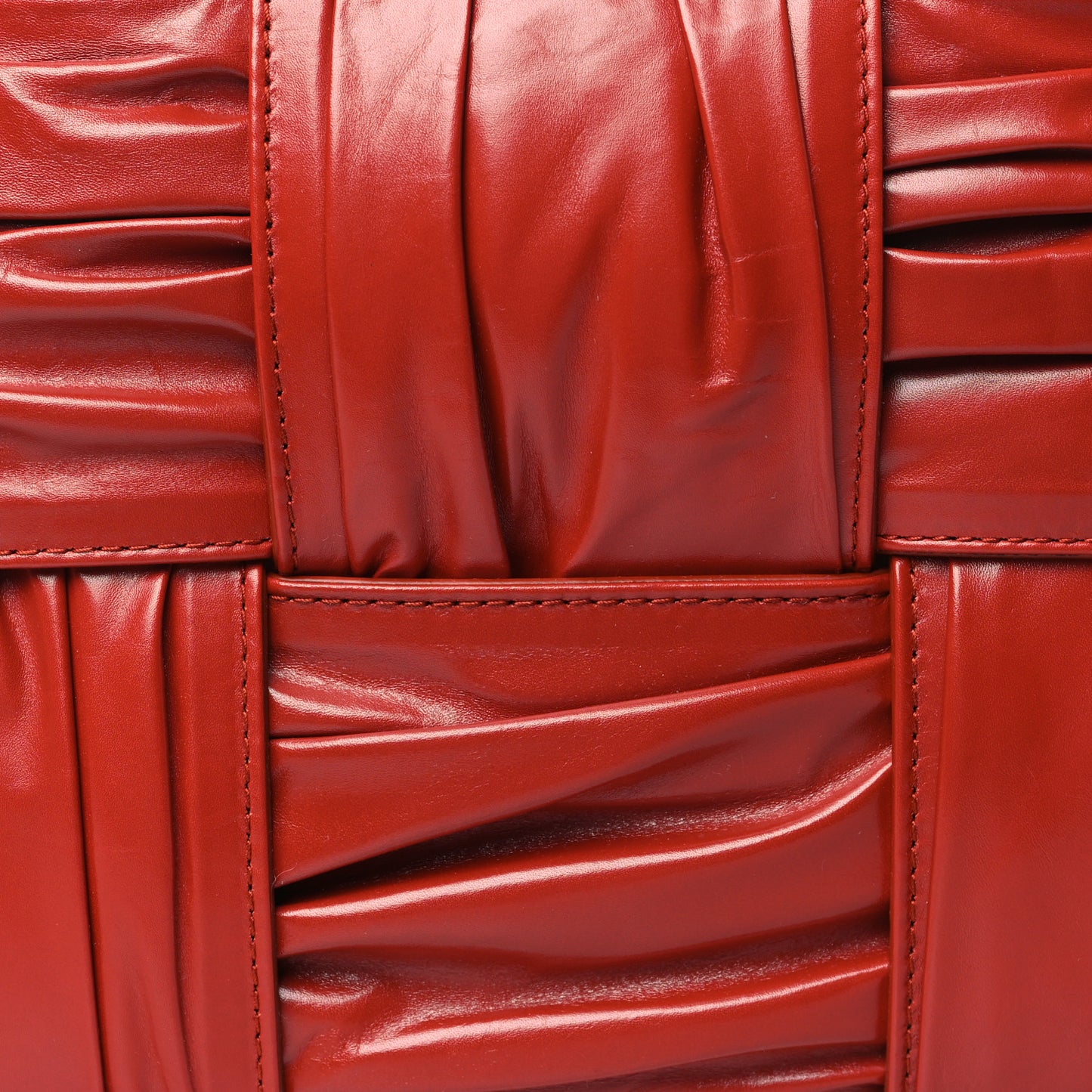 Foulard Intrecciato Pleated Mini Arco Tote Red