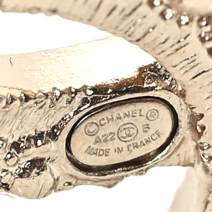 Chanel Crystal CC Earrings Black Gold 4 of 5