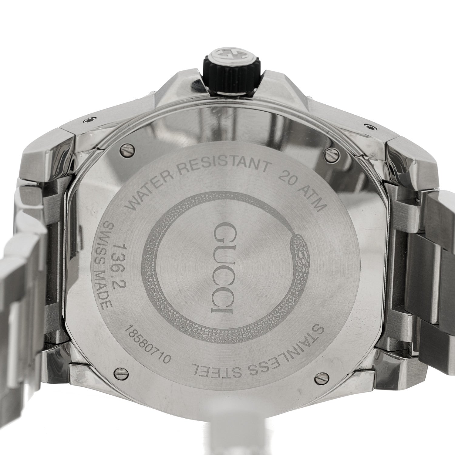 Gucci Stainless Steel 45mm Dive Snake Quartz Watch Black 4 of 5