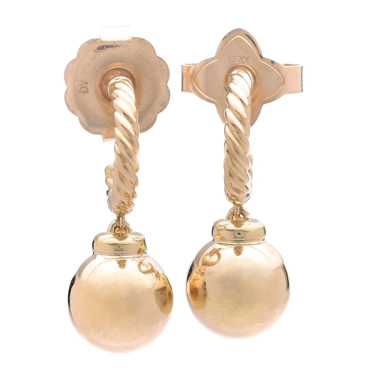 David Yurman 18K Yellow Gold 9mm Solari Hoop Earrings 6 of 9