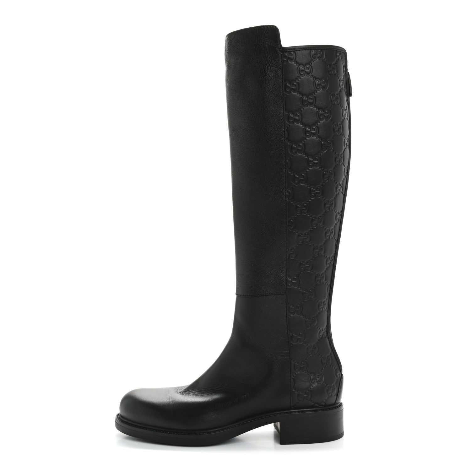 Gucci Microguccissima Knee High Riding Boots 37.5 Black 1 of 9