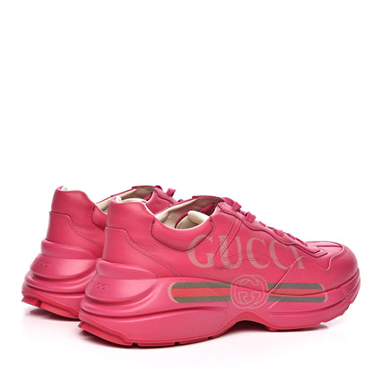 Gucci Calfskin Logo Mens Rhyton Sneakers 12.5 Box Pink 4 of 10