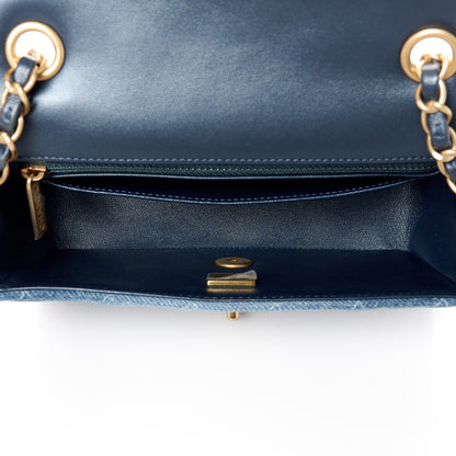 Chanel Washed Denim Quilted Mini Rectangular Flap Blue 5 of 12
