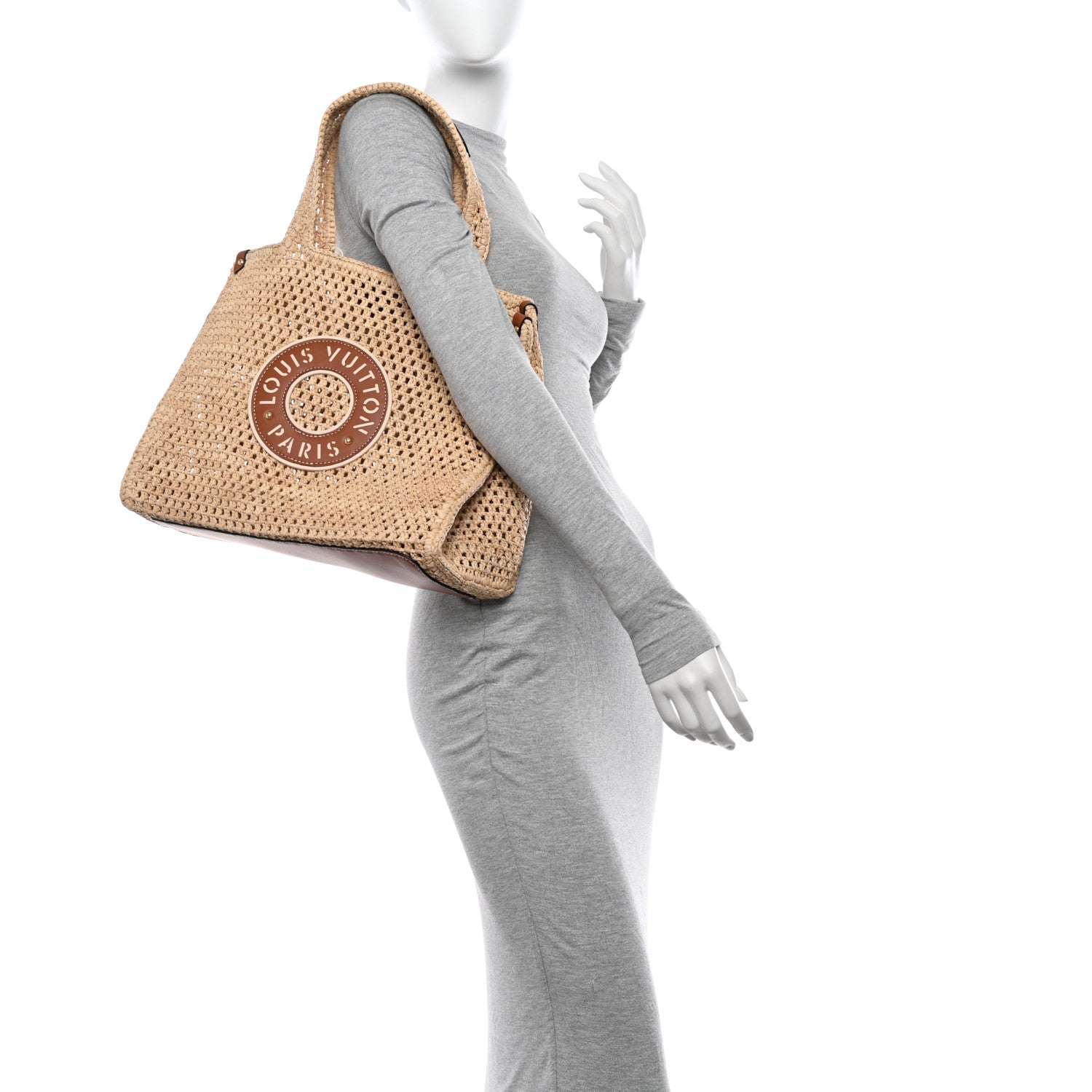 Louis Vuitton Raffia Calfskin By The Pool OnTheGo MM Natural 2 of 9