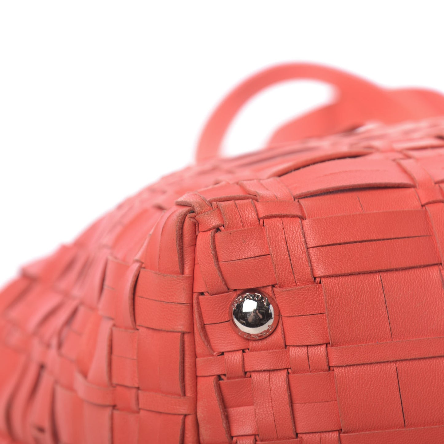 Nappa Woven Tote Corallo