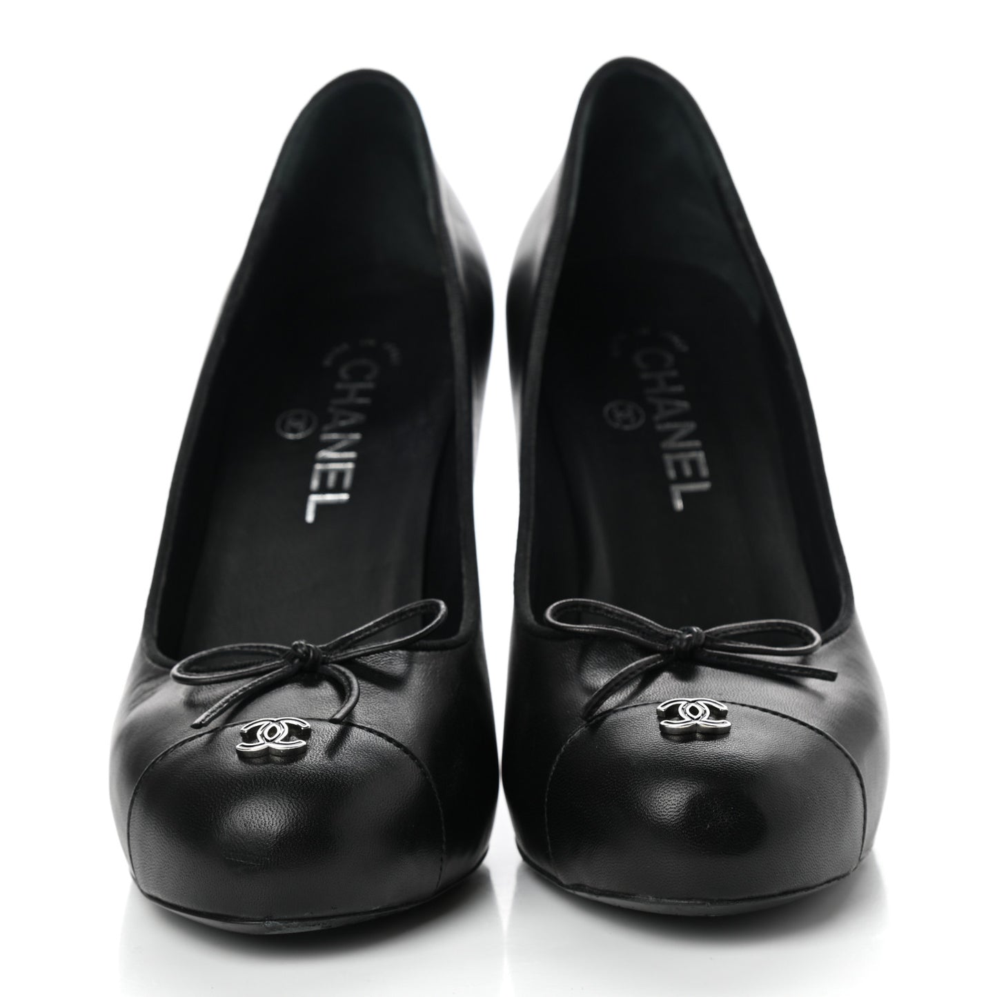 Lambskin Cap Toe CC Pumps 39 Black