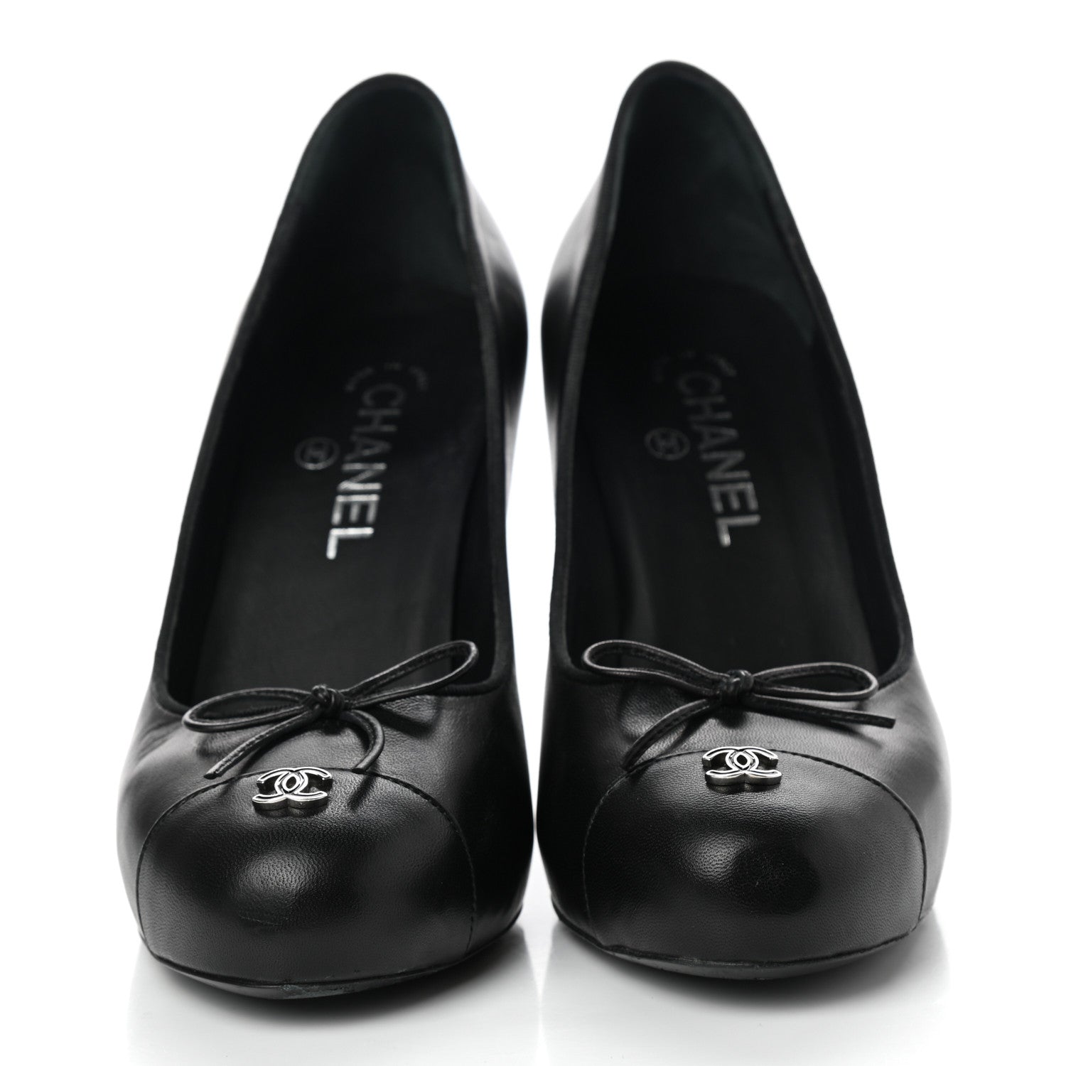 Chanel Lambskin Cap Toe CC Pumps 39 Black 2 of 10