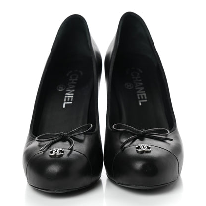 Chanel Lambskin Cap Toe CC Pumps 39 Black 2 of 10