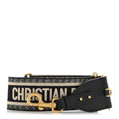 Christian Dior Canvas Embroidered Shoulder Strap Black 1 of 7