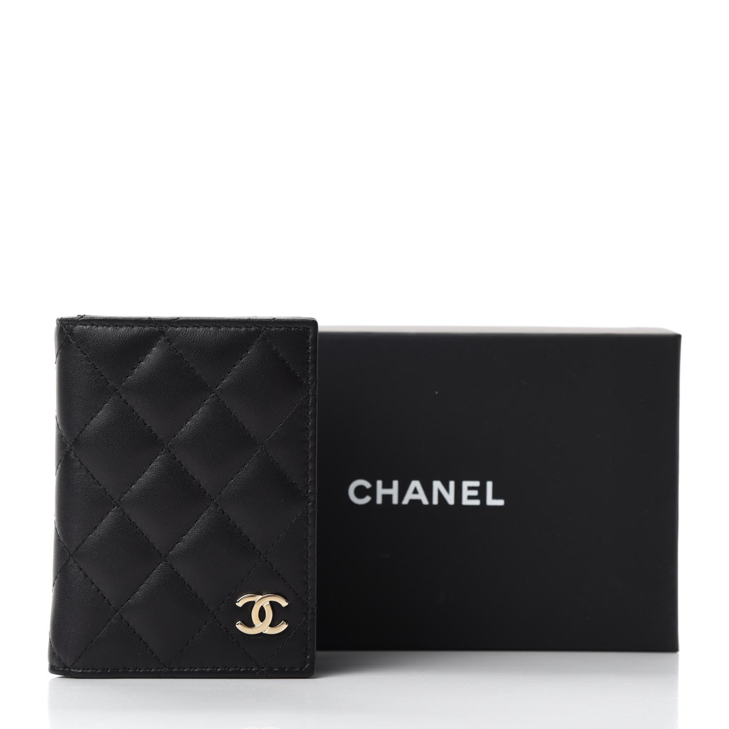 Chanel Lambskin Quilted Card Holder Wallet Black 8 of 8
