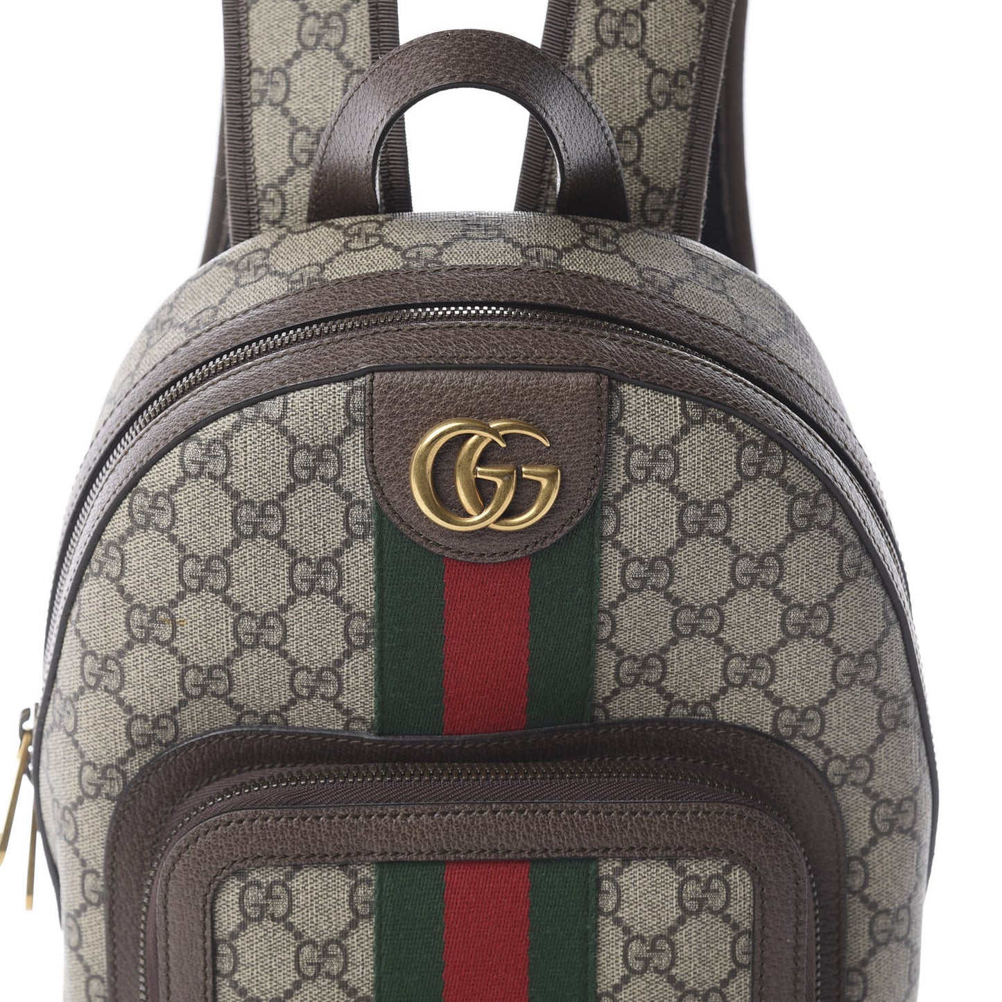 GG Supreme Monogram Calfskin Web Small Ophidia Day Backpack Beige Ebony New Acero