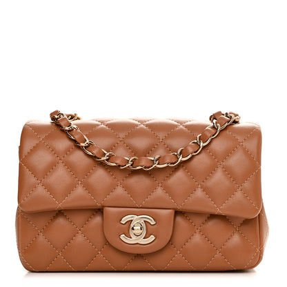 Chanel Lambskin Quilted Mini Rectangular Flap Brown 1 of 11