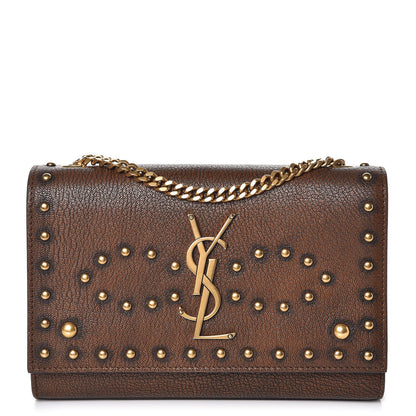 Saint Laurent Calfskin Studded Small Monogram Kate Satchel Brown 1 of 7
