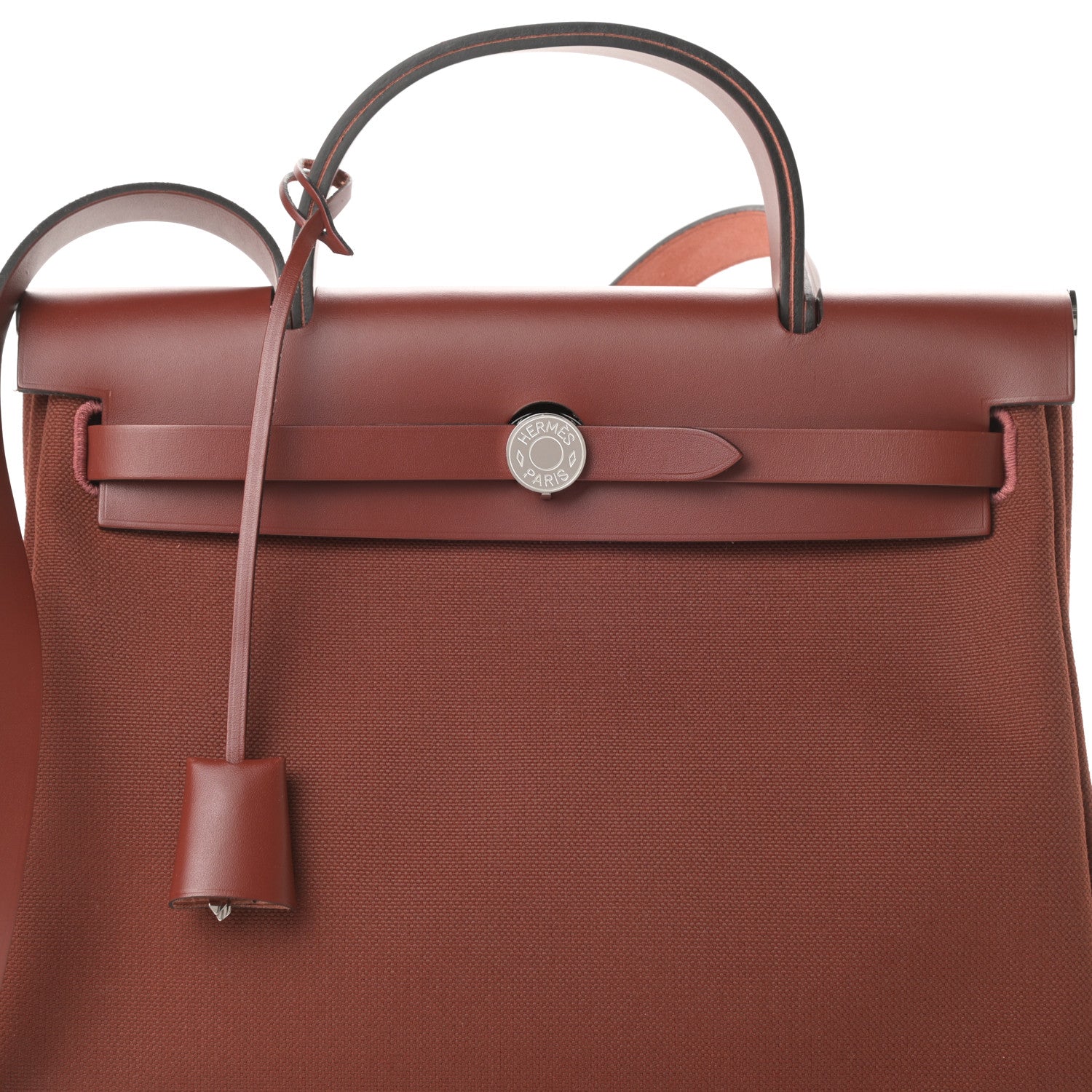 Hermes Vache Hunter Toile Herbag Zip 31 PM Rouge H 9 of 14