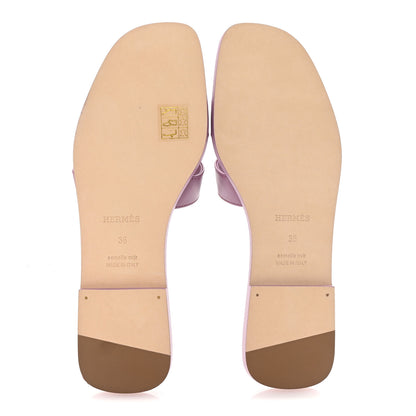 Hermes Calfskin Oran Sandals 38 Bruyère 6 of 10