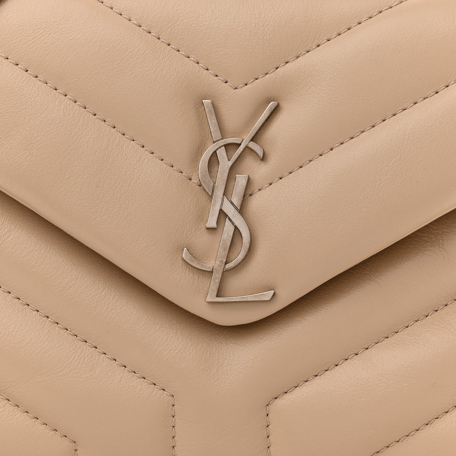 Saint Laurent Calfskin Y Quilted Monogram Toy Loulou Crossbody Bag Nude Powder 9 of 15