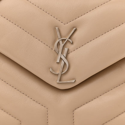 Saint Laurent Calfskin Y Quilted Monogram Toy Loulou Crossbody Bag Nude Powder 9 of 15