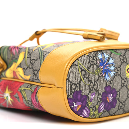 Gucci GG Supreme Monogram Flora Small Ophidia Bucket Bag Beige Multicolor Crop 9 of 10