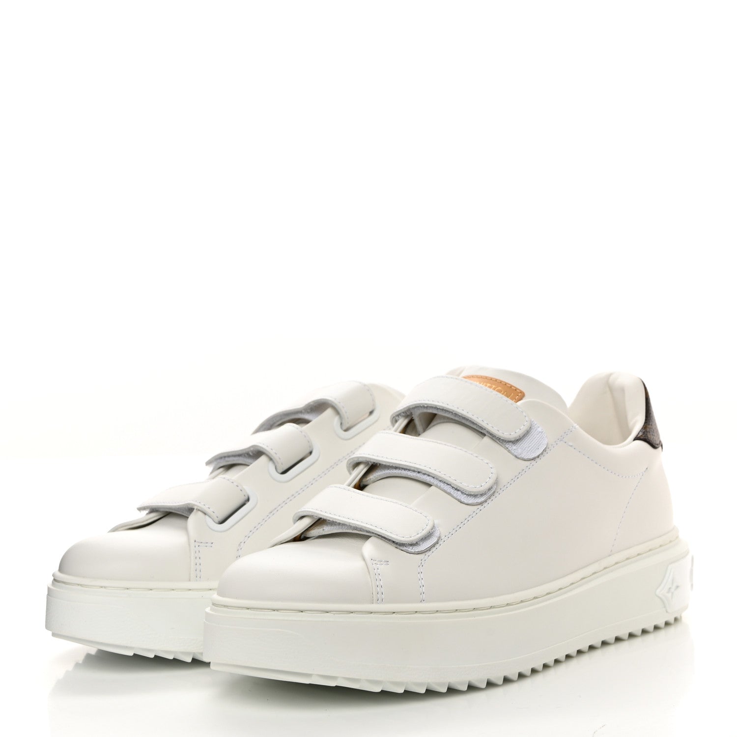 Louis Vuitton Lambskin Monogram Time Out Sneakers 37 White 3 of 9