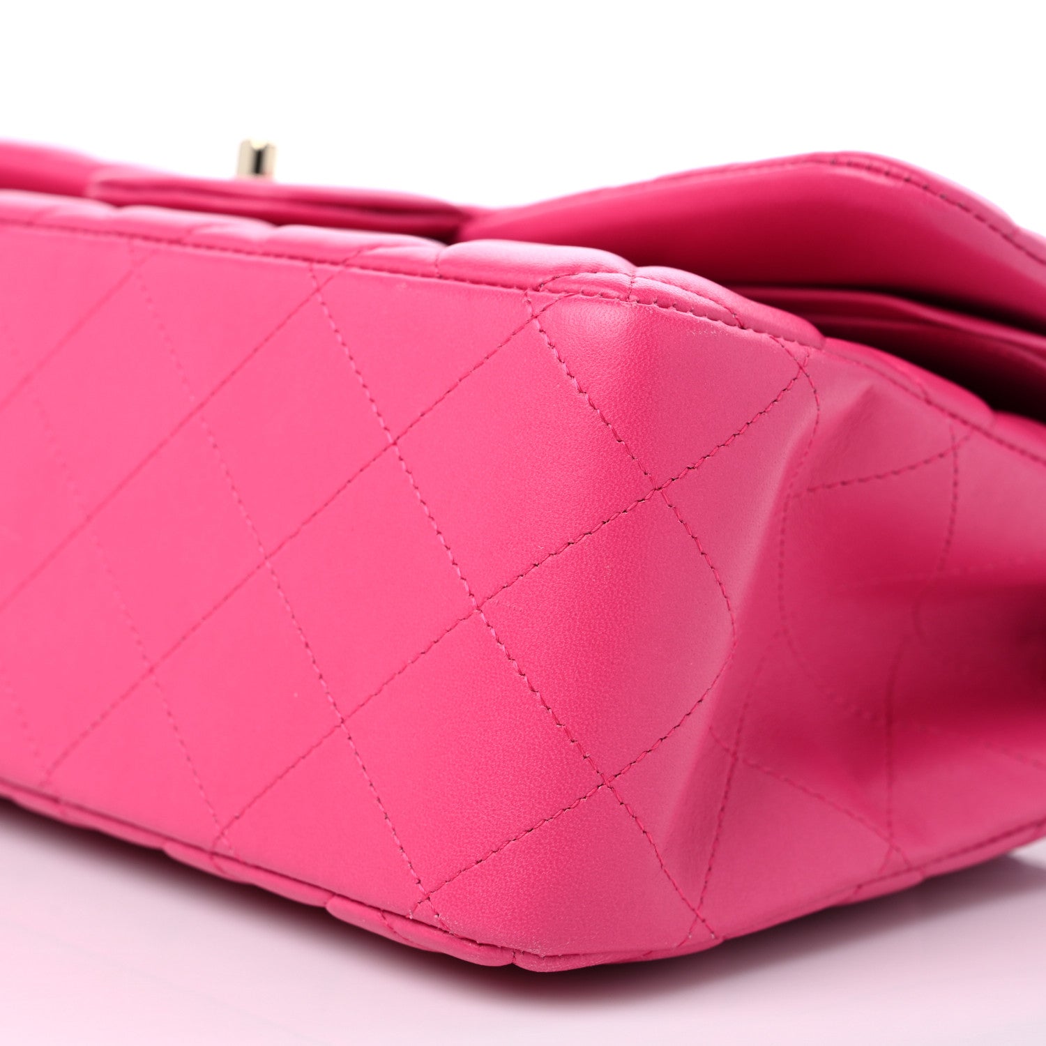 Chanel Lambskin Quilted Jumbo Double Flap Dark Pink 9 of 13