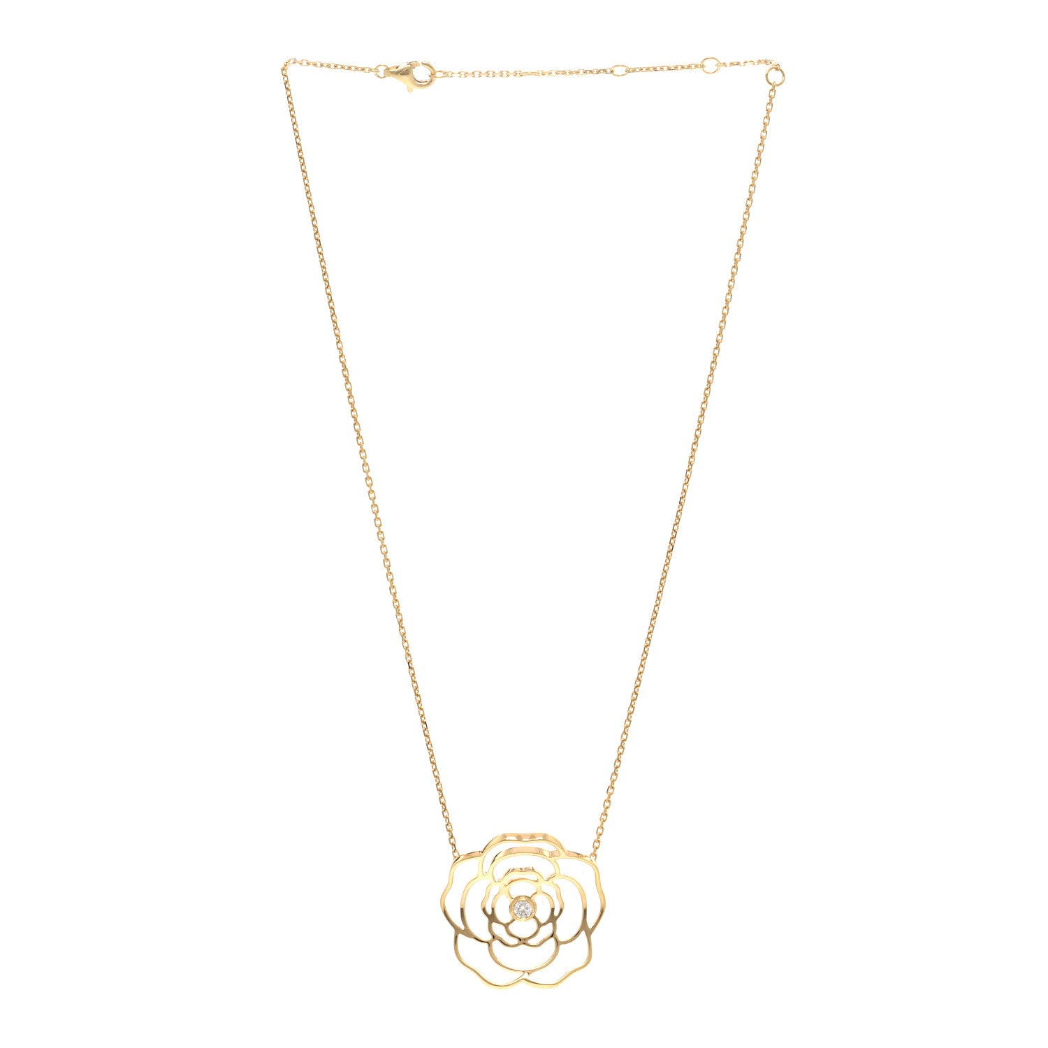 Chanel 18K Yellow Gold Diamond Pétales de Camélia Necklace 3 of 5