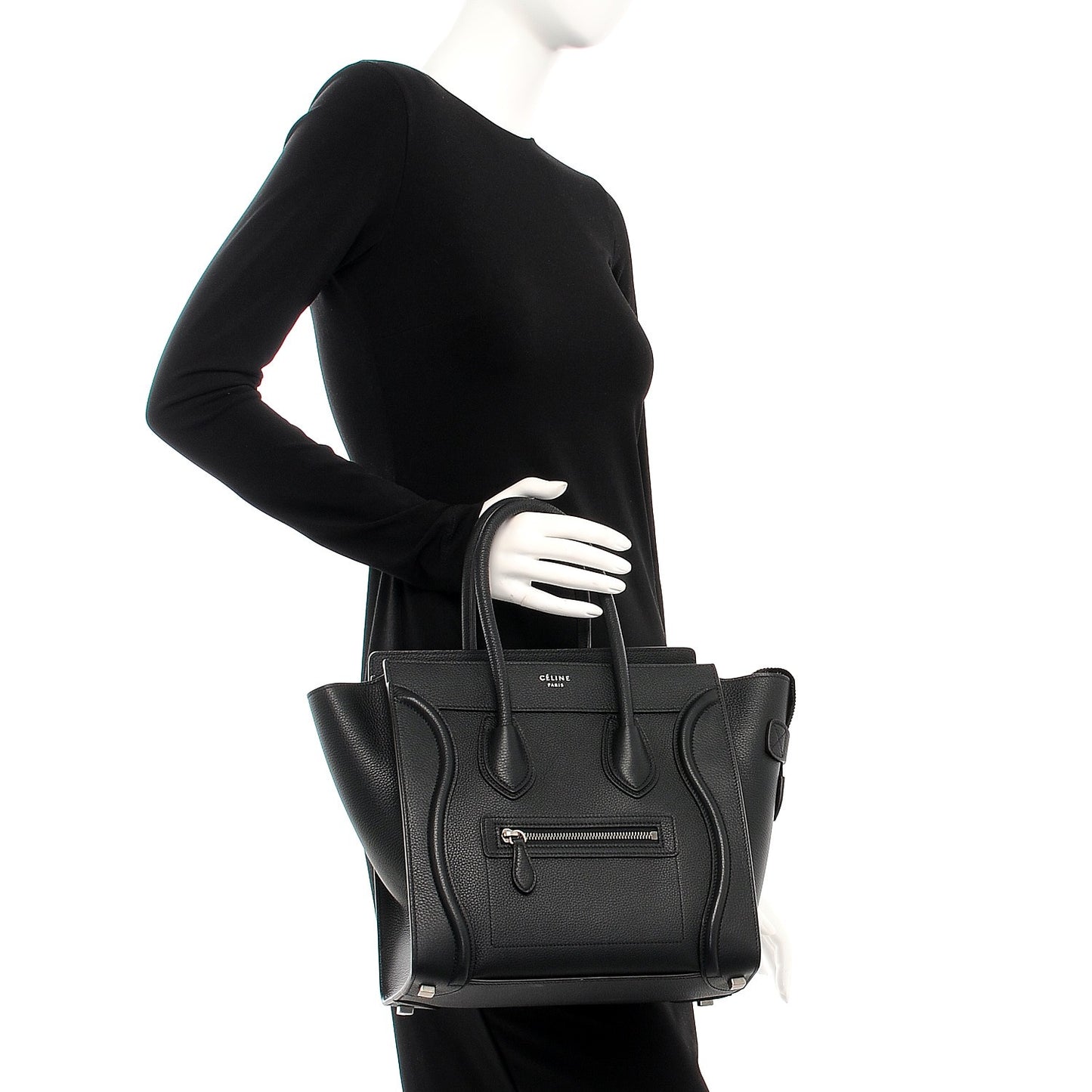 Drummed Calfskin Micro Luggage Black