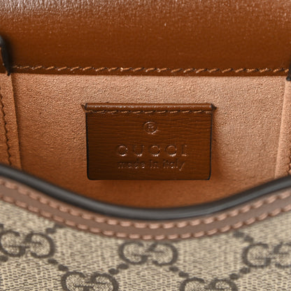 Gucci GG Supreme Monogram Mini Horsebit 1955 Crossbody Bag Beige Brown Sugar 6 of 8